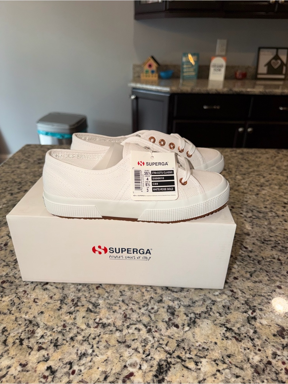 Size 5.5W Superga 2750 Cotu Classic White Rose Gold SKU S000010 Brand New - Picture 6 of 9